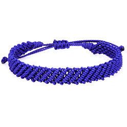 12 Tibetan Blue Multi-colored minimalist waxed thread braided bracelet for daily wear.