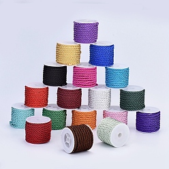 Mixed Color Polyester Cord, Twisted Cord, Mixed Color, 5mm, about 4.37 yards(4m)/roll
