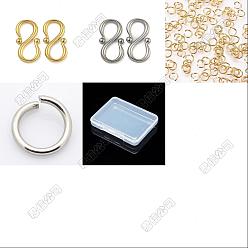 Real Gold Plated & Stainless Steel Color 40Pcs 2 Colors Ion Plating(IP) 304 Stainless Steel S-Hook Clasps, with 40Pcs 2 Colors, Real Gold Plated & Stainless Steel Color, 13x6.5x1mm