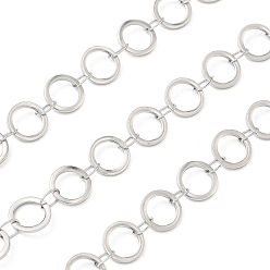 Нержавеющая Сталь Цвет 304 кольцевые цепи из нержавеющей стали, пайки, с катушкой, цвет нержавеющей стали, 8x1 мм