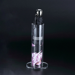 Прозрачный Несъемные стильные прозрачные акриловые подставки для колец для волос, держатели для резинки для волос, с плоским круглым основанием, прозрачные, 9x13 см