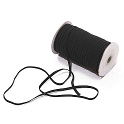 Black Flat Elastic Cord, Stretchy Cord, for Clothing Sewing, Black, 3mm, about 100 yards/roll