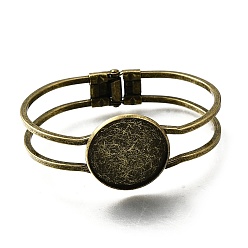 Античная Бронза Покрытие стойки изготовление браслетов из латуни, пустое основание браслета, долговечный, без свинца и без кадмия, плоско-круглые, античная бронза, внутренний диаметр: 2-3/8 дюйм (6.15 см), лоток : 25 мм