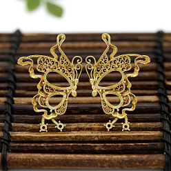 brass cast copper lace three-dimensional left and right butterfly pendant antique hairpin hair accessories diy material accessories