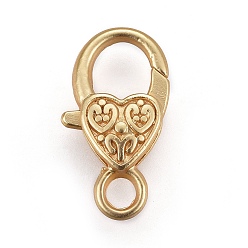 Настоящее золото 14K Тибетском стиле сплава омаров коготь застежками, без свинца, без никеля и без кадмия, сердце, реальный 14 k позолоченный, матовый золотой цвет, 26.5x14x6 мм, отверстие : 4 мм