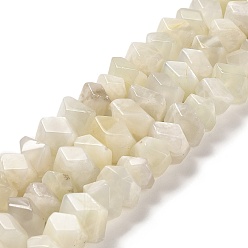 White Moonstone Natural White Moonstone Beads Strands, Faceted, Nuggets, 10~11x8~10x7~8mm, Hole: 1mm, about 22~23pcs/strand, 7.09~7.48''(18~19cm)