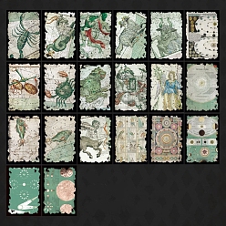 Dark Sea Green 40 Sheets 4 Styles Vintage Scrapbook Paper Pads, for DIY Album Scrapbook, Background Paper, Diary Decoration, Dark Sea Green, 95x160x7mm, 10 sheets/style