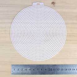 White Round-shaped Plastic Mesh Canvas Sheet, for DIY Knitting Bag Crochet Projects Accessories, White, 14cm