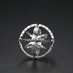 Платина Латунные кольца с астрономическими сферами, вращающееся кольцо для успокаивающей медитации при беспокойстве, кулон для колье mkaing, платина, внутренний диаметр: 18.2 мм