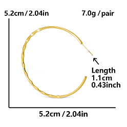 Золотой Преувеличенные серьги-гвоздики в форме буквы С из нержавеющей стали, золотые, 304 мм