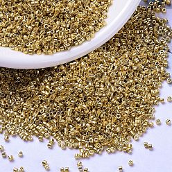 (DB1832) Гальваническый Золотой Дуракоат Бусины miyuki delica, цилиндр, японский бисер, 11/0, (db 1832) дюракуляр оцинкованное золото, 1.3x1.6 мм, отверстие : 0.8 мм, Около 2000 шт / 10 г