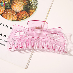 Big Monster Catch-Transparent pink Retro Style Hair Clip for Women, Elegant Updo with Shark Teeth Headpiece
