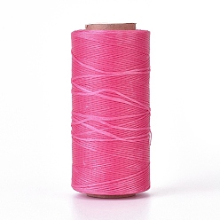 Fucsia Cordón de poliéster encerado, cordón de micro macramé, hilo de coser encerado, piso, fucsia, 0.8 mm, aproximadamente 284.33 yardas (260 m) / rollo