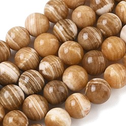 Sandy Brown Natural Calcite Beads Strands, Smooth Round, Sandy Brown, 12mm, Hole: 1.2mm, about 33pcs/strand, 15.47''(39.3cm)