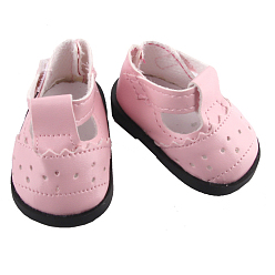 Pink Imitation Leather Doll Shoes, for 18 "American Girl Dolls BJD Accessories, Pink, 55x33x28mm