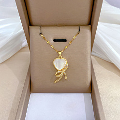 G323 Titanium Steel Necklace Copper Pendant Простое и изысканное колье-цепочка на ключицы с гальваническим покрытием из меди с микроинкрустацией золотом