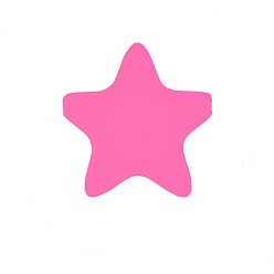 Hot Pink Star Silicone Beads, Chewing Beads For Teethers, DIY Nursing Necklaces Making, Hot Pink, 35x35mm
