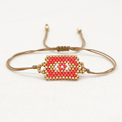 MI-B220008A Miyuki DB Handmade Geometric Bracelet with Antique Beads