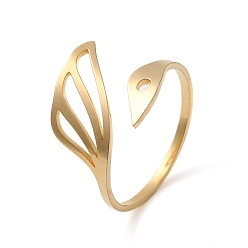 Golden 304 Stainless Steel Cuff Rings, Hollow Open Finger Ring for Women, Swan, Golden, US Size 9 3/4(19.5mm)