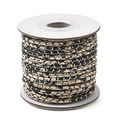 Античный Белый Круглые шнуры из искусственной кожи с леопардовым принтом, для одежды, обувь делает, старинный белый, 3 мм, около 10.94 ярдов (10 м) / рулон