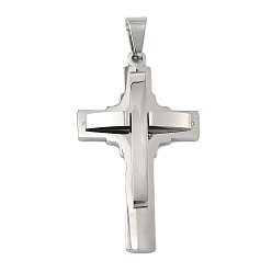 Нержавеющая Сталь Цвет 304 подвески из нержавеющей стали, крест прелести, с 201 держателями для ледоруба из нержавеющей стали, цвет нержавеющей стали, 49x28.5x5.5 мм, отверстие : 8x5.5 мм