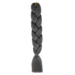 Gray Long Single Color Jumbo Braid Hair Extensions for African Style - High Temperature Synthetic Fiber