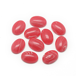 Light Coral Synthetic Rhodochrosite Cabochons, Dyed, Oval, Light Coral, 18x13x5mm