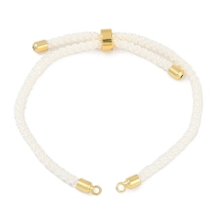 Белый Изготовление регулируемого нейлонового хлопкового шнура, с реечной обшивкой латунными выводами, золотые, белые, 4-3/4~8-7/8 дюйм (12~22.5 см), 3 мм, отверстие : 2 мм