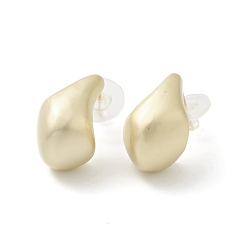 Golden Alloy Chunky Twist Teardrop Stud Earrings with 925 Sterling Silver Pins for Women, Golden, 23x14x15mm, Pin: 0.7mm