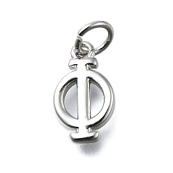 Symbol Латунные подвески, с целью перехода в кольце, долговечный, без свинца и без кадмия, стойки покрытие, платина, символ, 12x7x2 мм, отверстие : 3 мм