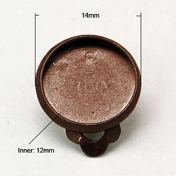 Красная Медь Латунные клипсы, ювелирная фурнитура, Красная медь, 16x14 mm , лоток: 12 mm