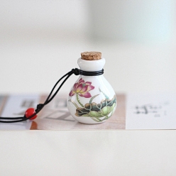Colorful Porcelain Perfume Bottle Necklaces, Pendant Necklace, Colorful, Pendnat: 37mm