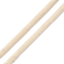 Желтая Старая Ткань  Нити бусин из искусственного камня лавы ручной работы, колонка, яркие глазированный фарфор, старое кружево, 4.5x2.5 мм, отверстие : 0.7 мм, около 85 шт / нитка, 14.96~15.16'' (38~38.5 см)