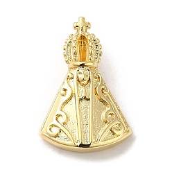 Настоящее золото 18K Стойки обшивки латунные подвески, без кадмия и без свинца, долговечный, прелести Nossa Señora Aparecida, реальный 18 k позолоченный, 20x14x7 мм, отверстие : 4x3 мм