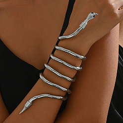Серебро Железные браслеты в форме змеи в европейском и американском стиле для женщин, серебряные, внутренний диаметр: 3-1/2 дюйм (9 см)
