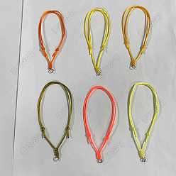 (52) Непрозрачная лаванда 60шт 6 цвета нейлоновый шнур изготовление браслета, с открытыми пружинными кольцами из нержавеющей стали 304, цвет нержавеющей стали, разноцветные, внутренний диаметр: 2-3/8 дюйм (6 см), 10 шт / цвет