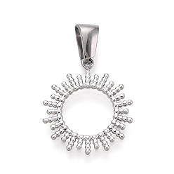 Нержавеющая Сталь Цвет 303 подвески из нержавеющей стали, солнечные чары, цвет нержавеющей стали, 18.5x15.5x1 мм, отверстие : 6.5x2.8 мм