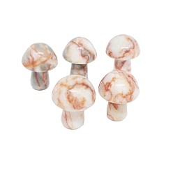 Netstone Natural Netstone Healing Mushroom Figurines, Reiki Energy Stone Display Decorations, 20mm