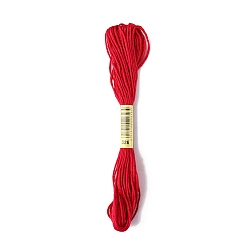 Crimson Polyester Embroidery Threads for Cross Stitch, Embroidery Floss, Crimson, 0.15mm, about 8.75 Yards(8m)/Skein