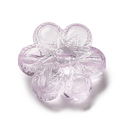 Lilac Transparent Acrylic Beads, Dyed, Flower, Lilac, 26x23x11.5mm, Hole: 1.8mm, about 142pcs/500g