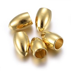 Золотой 304 торцевые крышки из нержавеющей стали шнур, золотые, 6x4 мм, отверстие : 2.5 мм