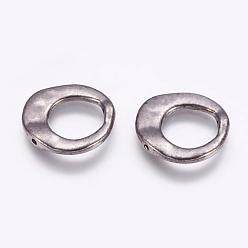 Gunmetal Tibetan Style Irregular Ring Bead Frames, Cadmium Free & Lead Free, Gunmetal, 20.5x20.5x3mm, Hole: 12mm