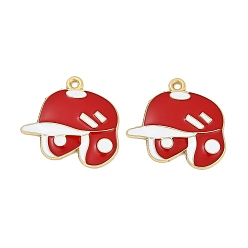Другие Подвески из эмали и сплава, спортивные мячи подвески, золотые, шлем, 22x25x2 мм, отверстие : 1.6 мм