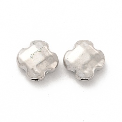 Platinum Alloy Beads, Long-Lasting Plated, Cadmium Free & Lead Free, Cross, Platinum, 10x10x5mm, Hole: 1.5mm