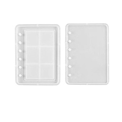 Rectangle Silicone Binder Notebook Cover Quicksand Molds, Shaker Molds, Resin Casting Molds, for UV Resin, Epoxy Resin Craft Making, Rectangle, 190x120x10mm & 184x114x5mm, 2pcs/set