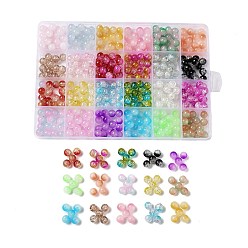 Mixed Color DIY Jewelry, with Round Painted Glass Beads, Mixed Color, Mixed Color, 8x7mm, Hole: 1mm