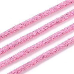 Hot Pink Cotton String Threads, Macrame Cord, Decorative String Threads, for DIY Crafts, Gift Wrapping and Jewelry Making, Hot Pink, 3mm, about 109.36 Yards(100m)/Roll.