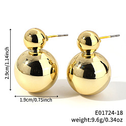 Круглые Геометрические блестящие пластиковые серьги-гвоздики, золотые, круглые, 29x19 мм