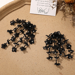 Черный Подвески из ткани и акрила, бахрома листьев, чёрные, 80x33 мм