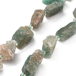 Amazonite Natural Amazonite Beads Strands, Raw Rough, Nuggets, with Seed Beads, 13~23x12~16x6~13mm, Hole: 1mm, about 11~13pcs/strand, 7.44''(18.9cm)~7.99''(20.3cm)